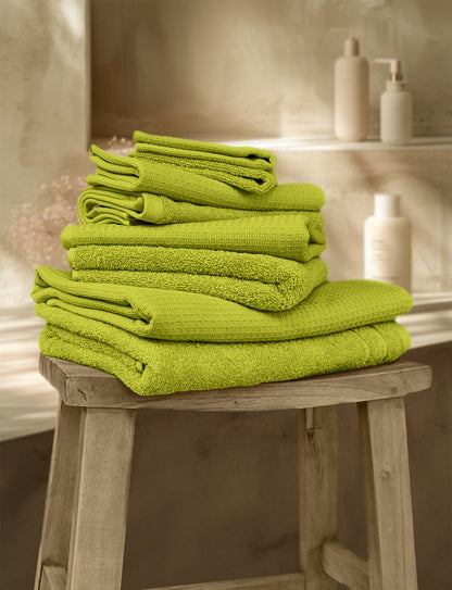 Handtuch | CARL COTTON | Waffelpiqué | Lindgrün