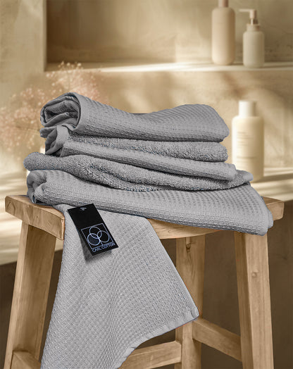 Handtuch | CARL COTTON | Waffelpiqué | Silber
