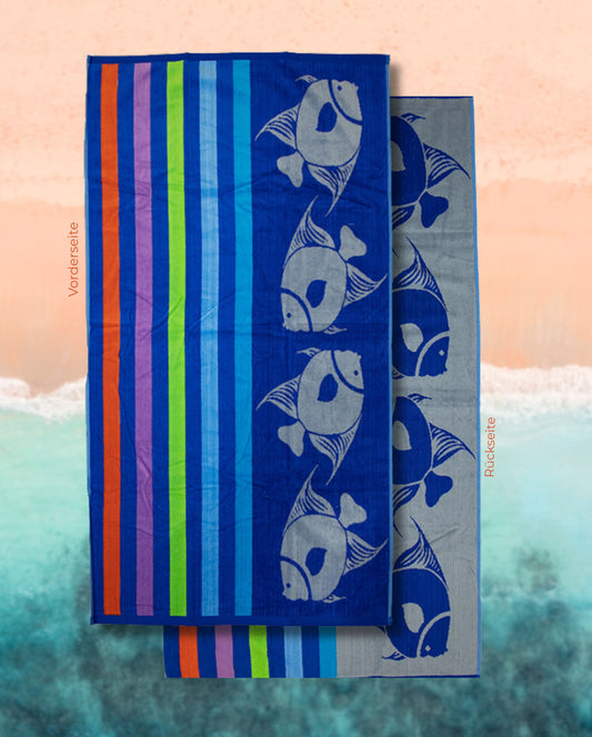 Beach towel fish, 90x165, 100% cotton