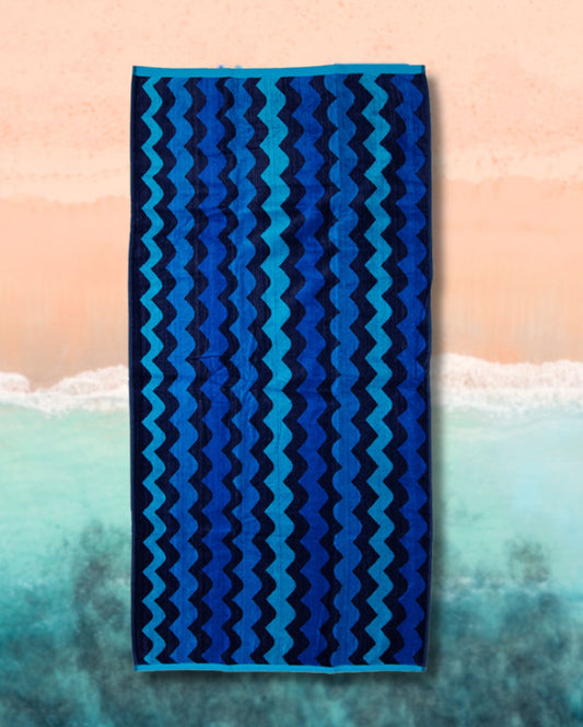 Beach towel waves, 75x150, 100% cotton