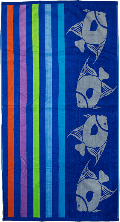 Strandtuch Fische, 90x165cm, 100% Baumwolle