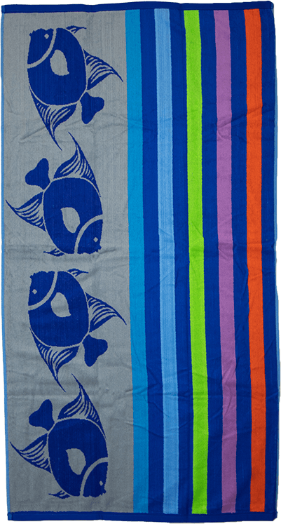 Strandtuch Fische, 90x165cm, 100% Baumwolle