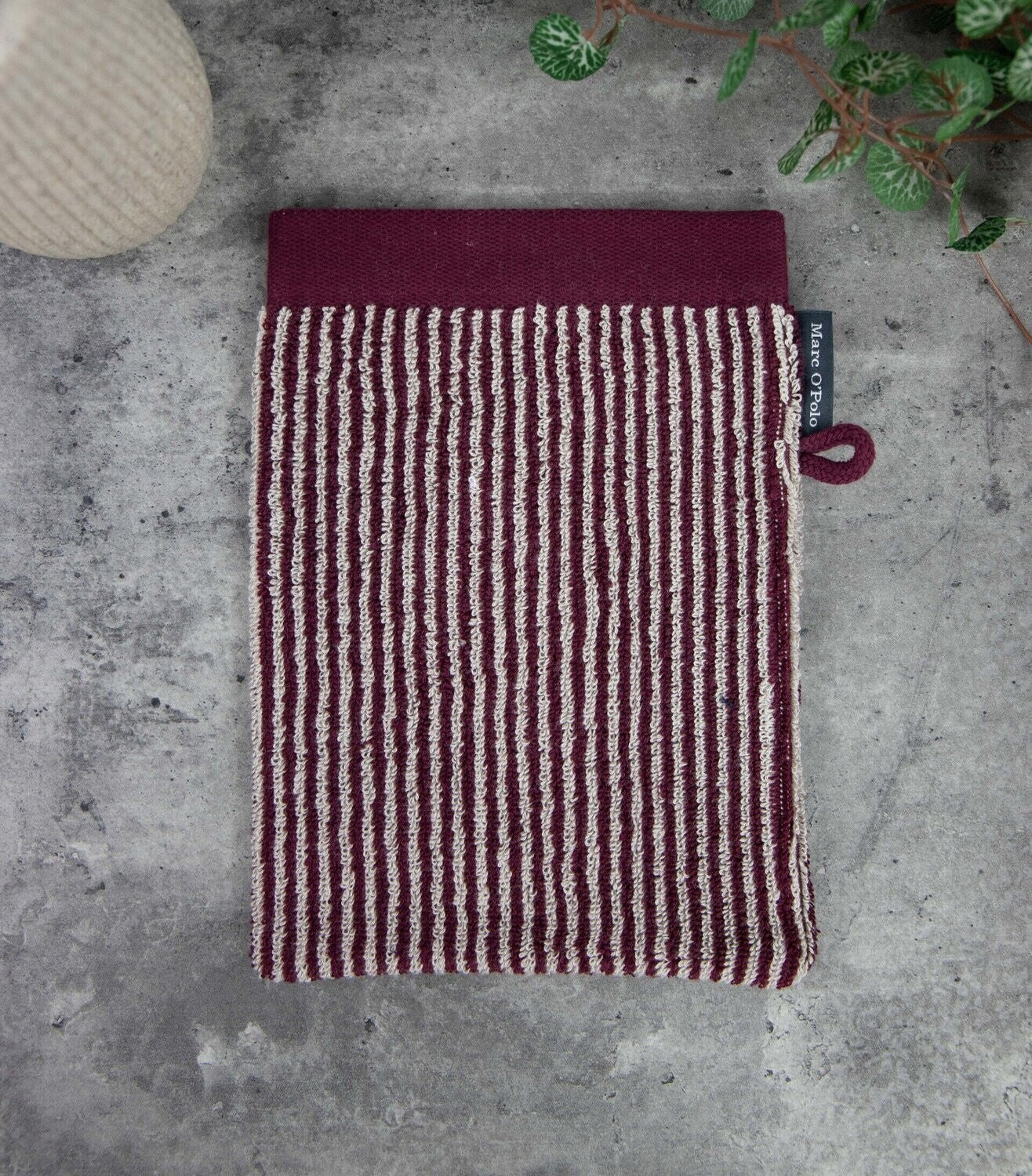 Waschhandschuh MARC O’POLO, 100% Baumwolle - Red Stripes