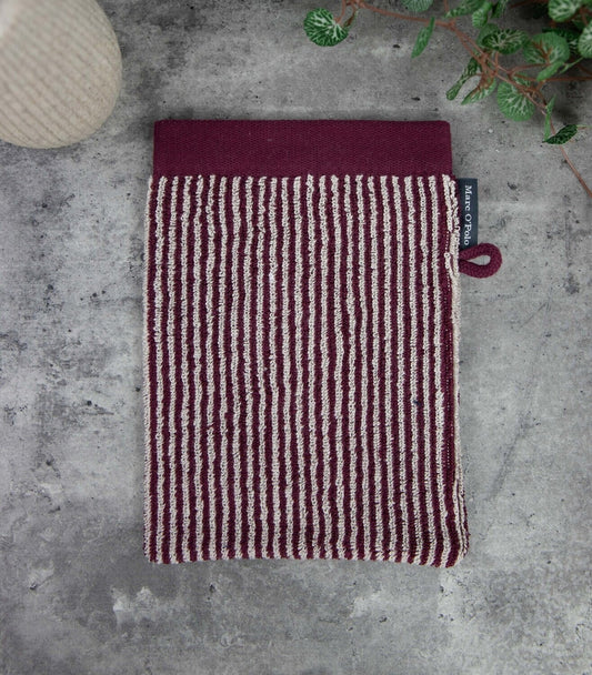 Waschhandschuh MARC O’POLO, 100% Baumwolle - Red Stripes