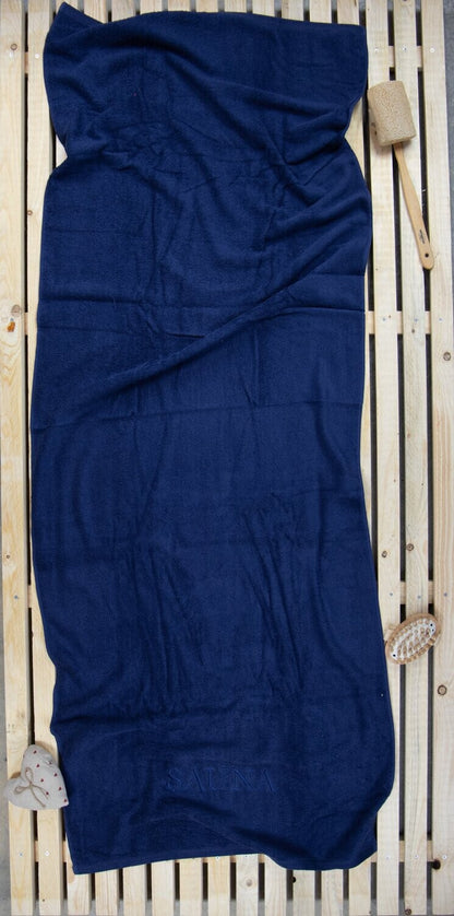 Saunatuch p.k. BW 500, 70x200cm 100% Baumwolle - Marine