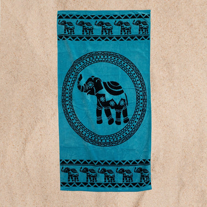 Beach towel elephant, 90x165, 100% cotton
