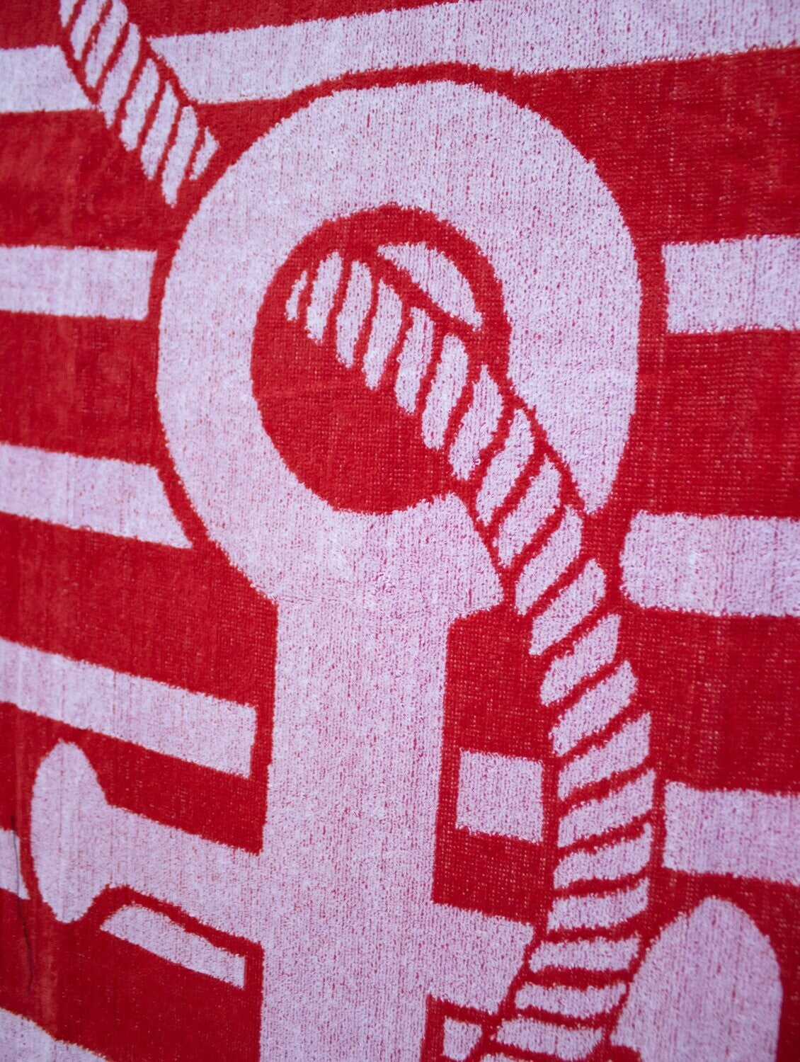 Strandtuch | Anker Rot gestreift | 90x165cm