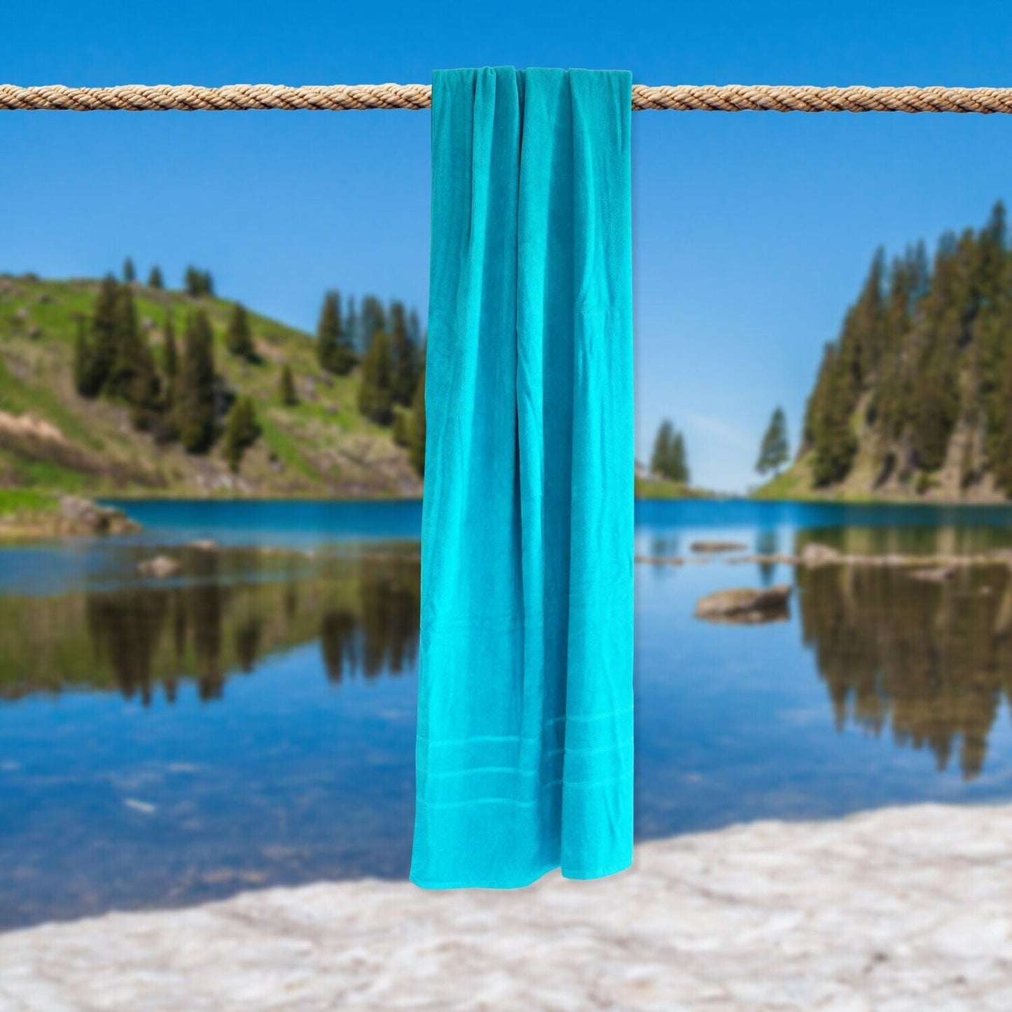 Strandtuch | en Vogue | Velours Blau | 100x200cm