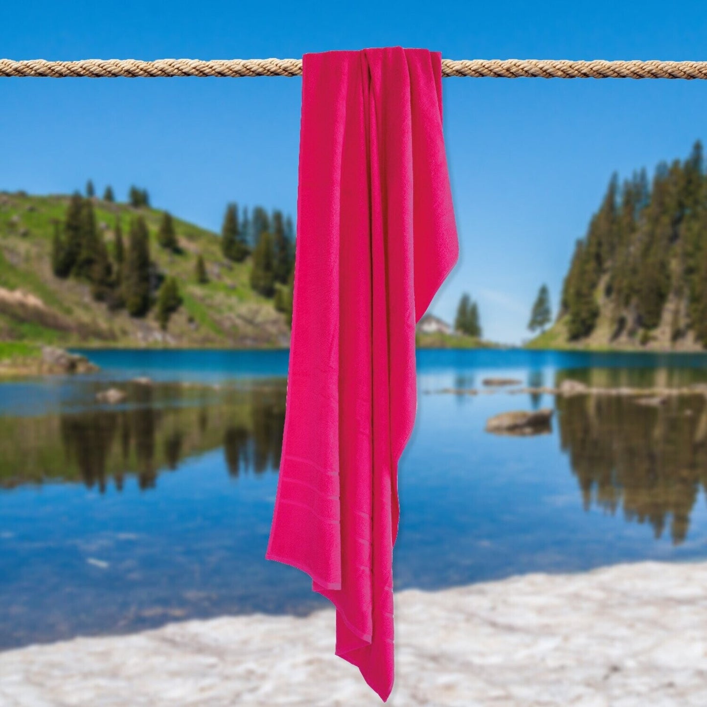Strandtuch | Velours Pink | 100x200cm