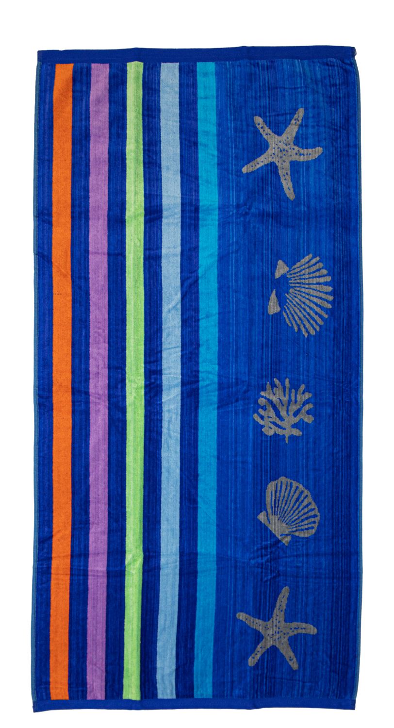 Beach towel starfish, 90x165, 100% cotton