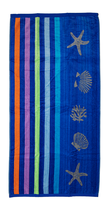 Beach towel starfish, 90x165, 100% cotton