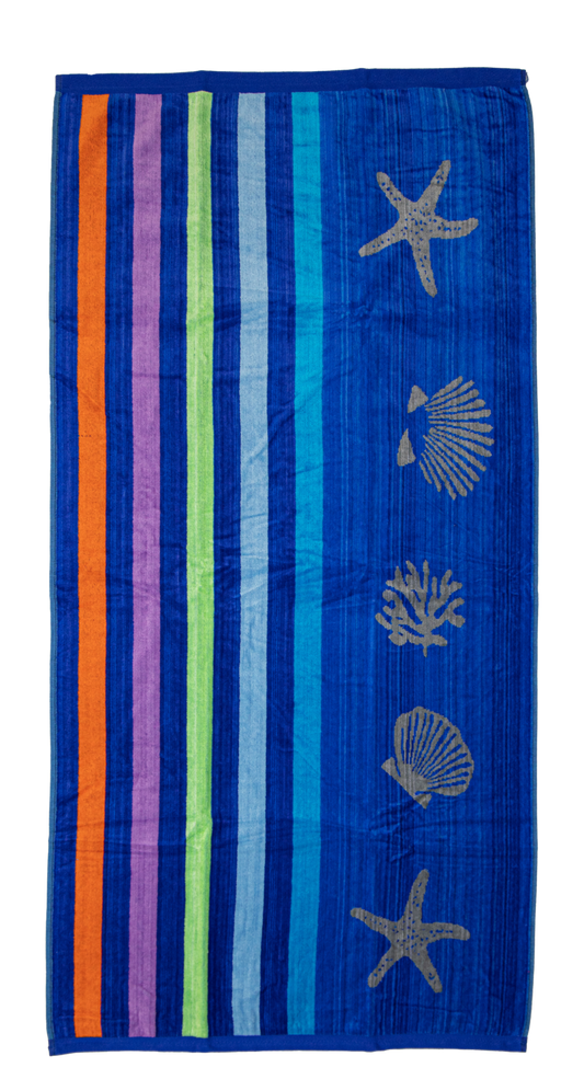 Beach towel starfish, 90x165, 100% cotton