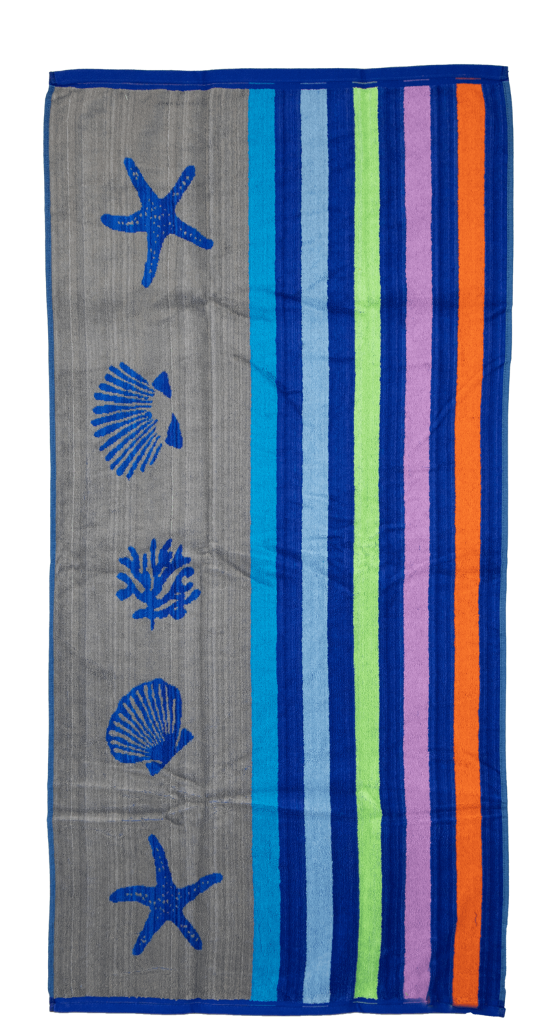 Beach towel starfish, 90x165, 100% cotton