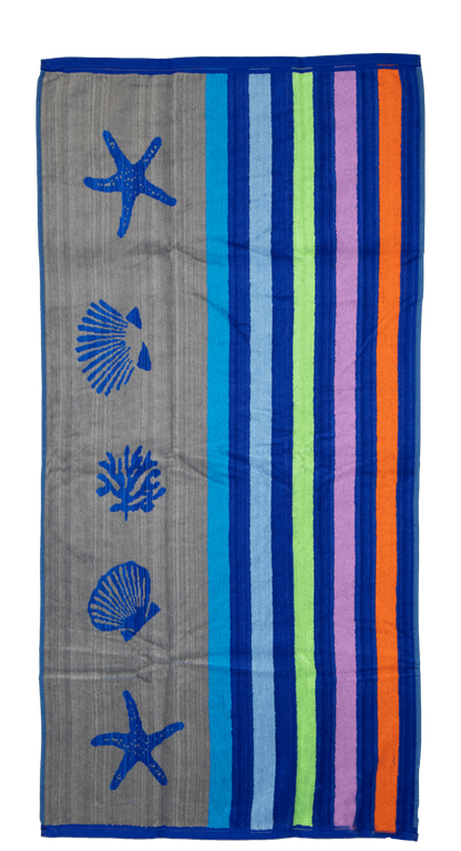 Beach towel starfish, 90x165, 100% cotton