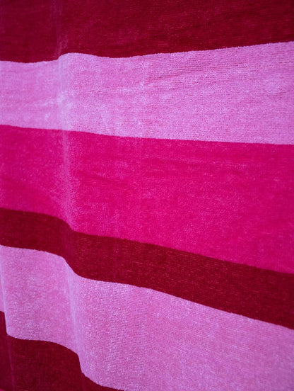 Strandtuch Streifen Pink, 90x165cm, 100% Baumwolle