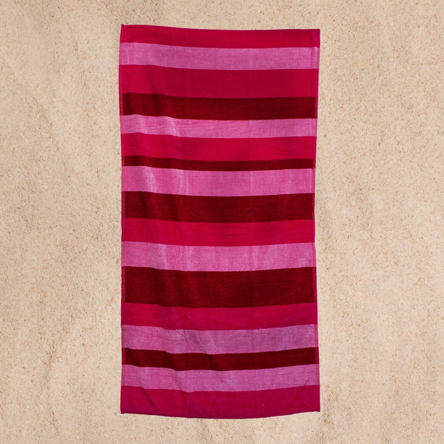 Strandtuch Streifen Pink, 90x165cm, 100% Baumwolle