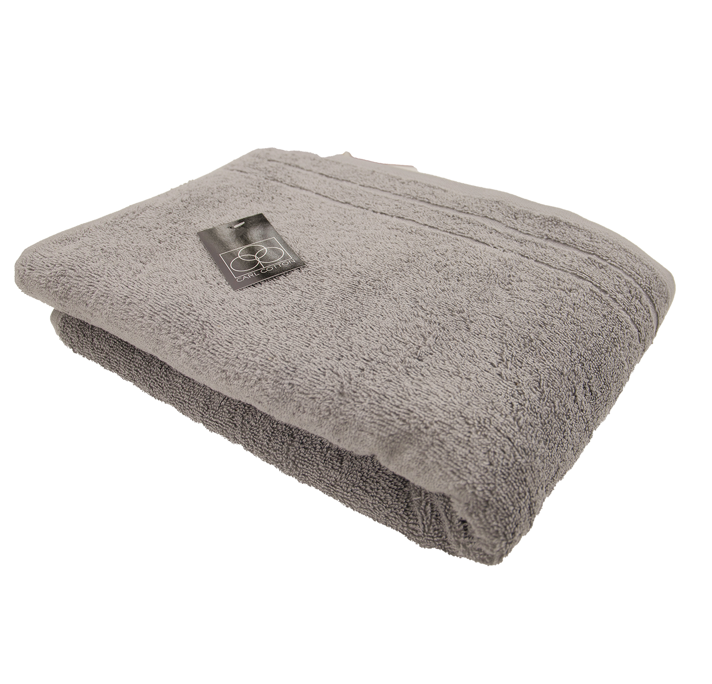 Ein Duschtuch von CARL COTTON aus 100 Prozent Baumwolle in der Groesse 70x140cm. Farbe Silber. Modell Trend Silber.