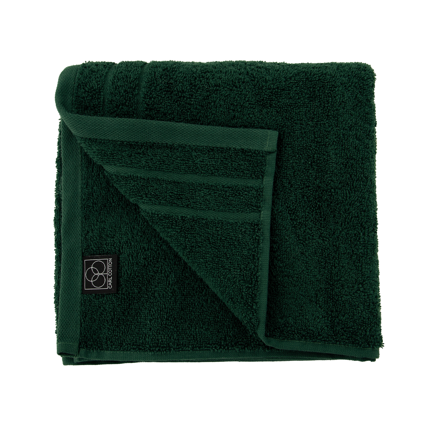 Ein Handtuch von CARL COTTON aus 100 Prozent Baumwolle in der Groesse 50x100cm. Farbe Gruen. Modell Trend Tanne.