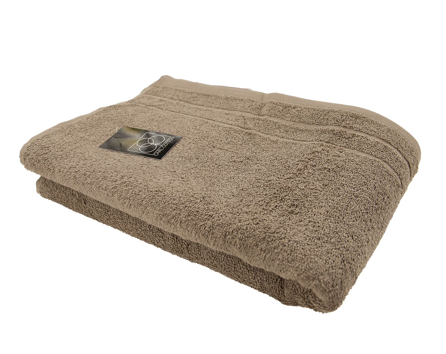 Ein Duschtuch von CARL COTTON aus 100 Prozent Baumwolle in der Groesse 70x140cm. Farbe Taupe. Modell Trend Taupe.