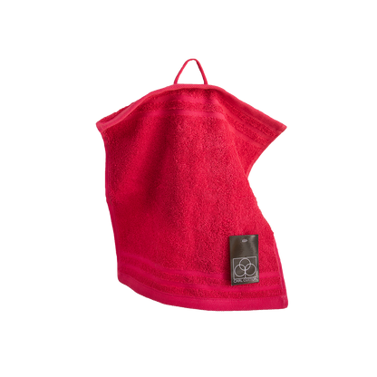 Ein Seiftuch von CARL COTTON aus 100 Prozent Baumwolle in der Groesse 30x30cm. Farbe Rot. Modell Trend Viva Magenta.