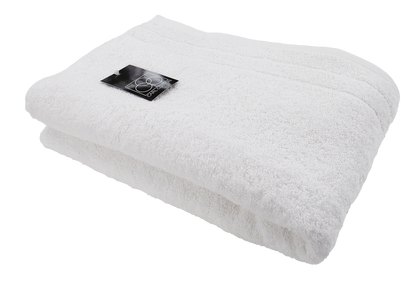 Ein Duschtuch von CARL COTTON aus 100 Prozent Baumwolle in der Groesse 70x140cm. Farbe Weiss. Modell Trend Weiss.