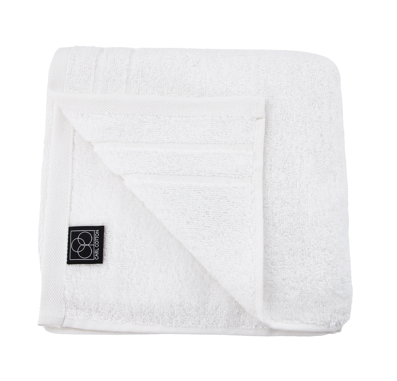 Ein Handtuch von CARL COTTON aus 100 Prozent Baumwolle in der Groesse 50x100cm. Farbe Weiss. Modell Trend Weiss.