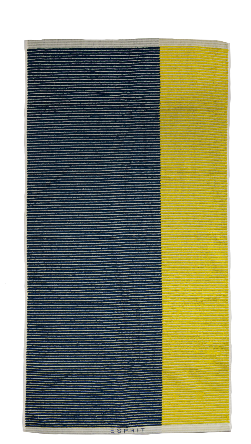 Ein Duschtuch von ESPRIT aus 100 Prozent Baumwolle in der Groesse 70x140cm. Farbe Gelb. Modell Bloki Mustard.