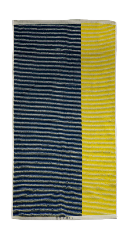 Ein Duschtuch von ESPRIT aus 100 Prozent Baumwolle in der Groesse 70x140cm. Farbe Gelb. Modell Bloki Mustard.