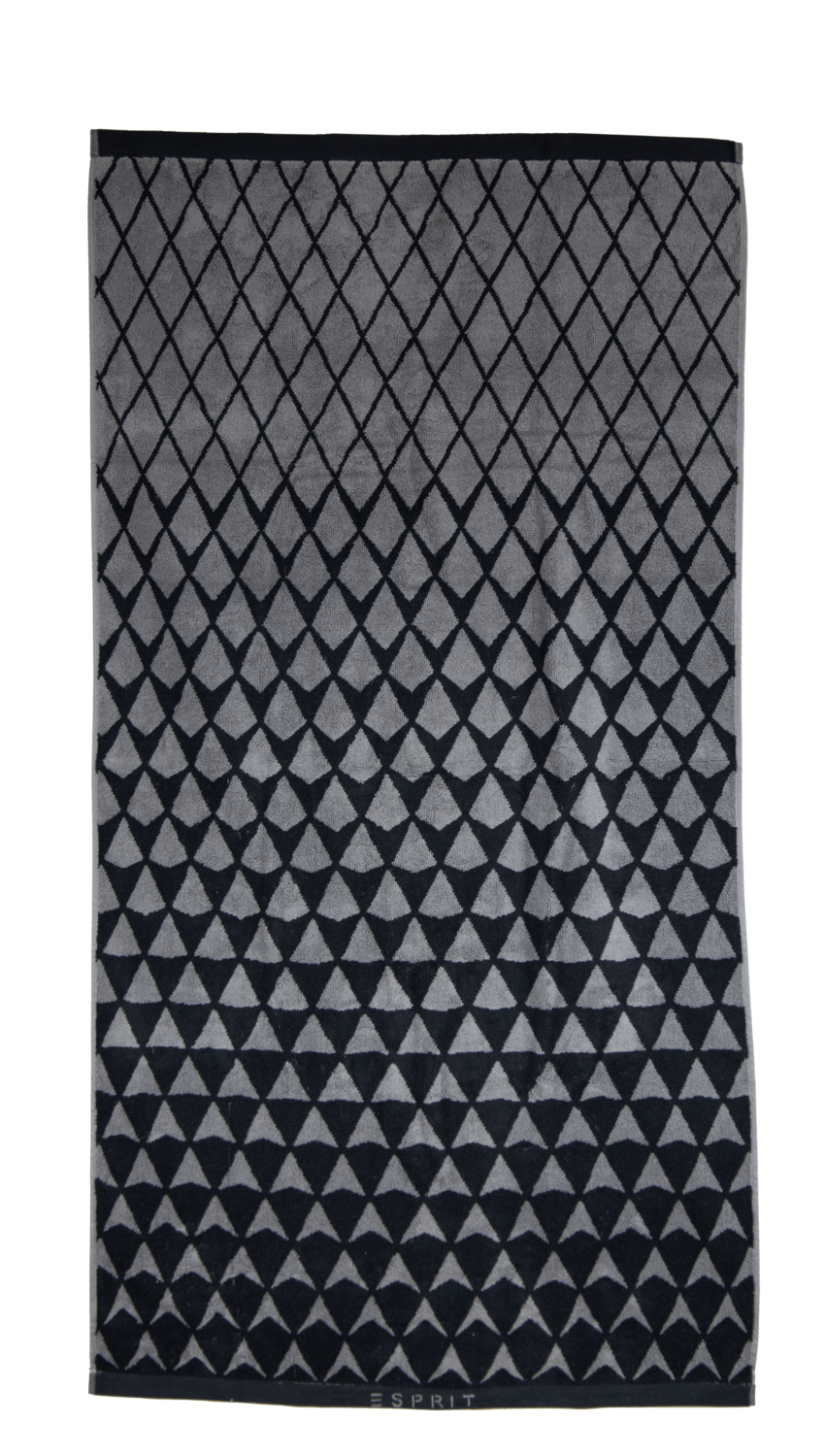 Ein Duschtuch von ESPRIT aus 100 Prozent Baumwolle in der Groesse 70x140cm. Farbe Schwarz. Modell Mina Black.