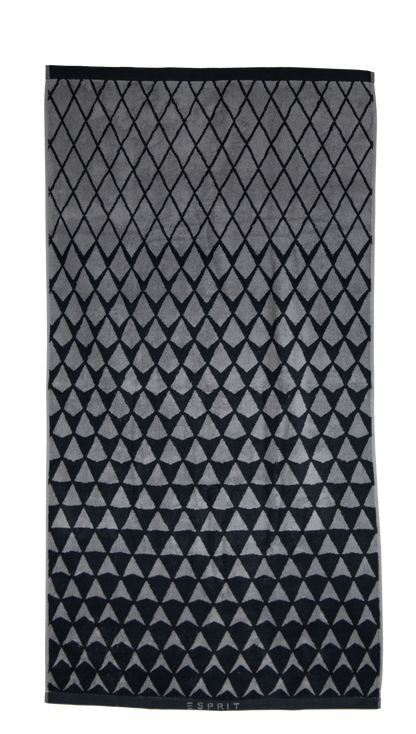 Ein Duschtuch von ESPRIT aus 100 Prozent Baumwolle in der Groesse 70x140cm. Farbe Schwarz. Modell Mina Black.