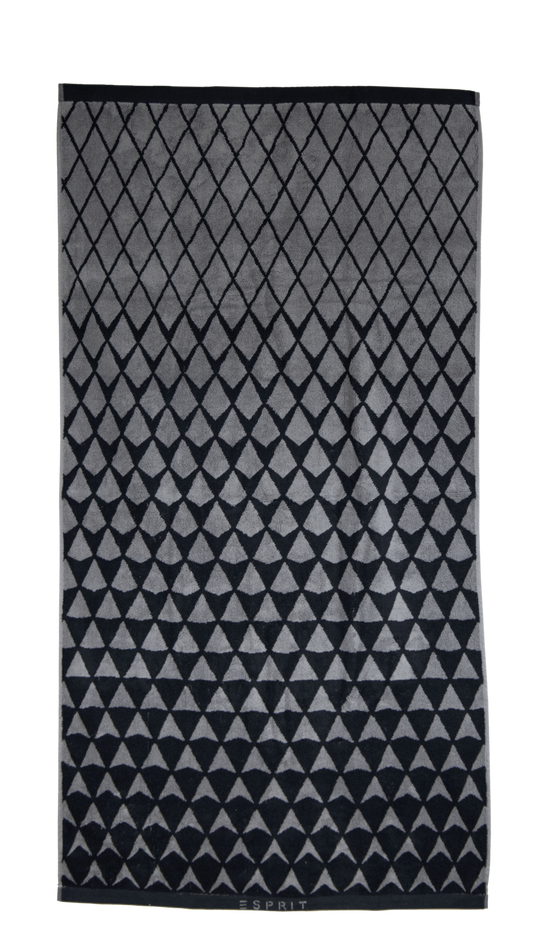 Ein Duschtuch von ESPRIT aus 100 Prozent Baumwolle in der Groesse 70x140cm. Farbe Schwarz. Modell Mina Black.