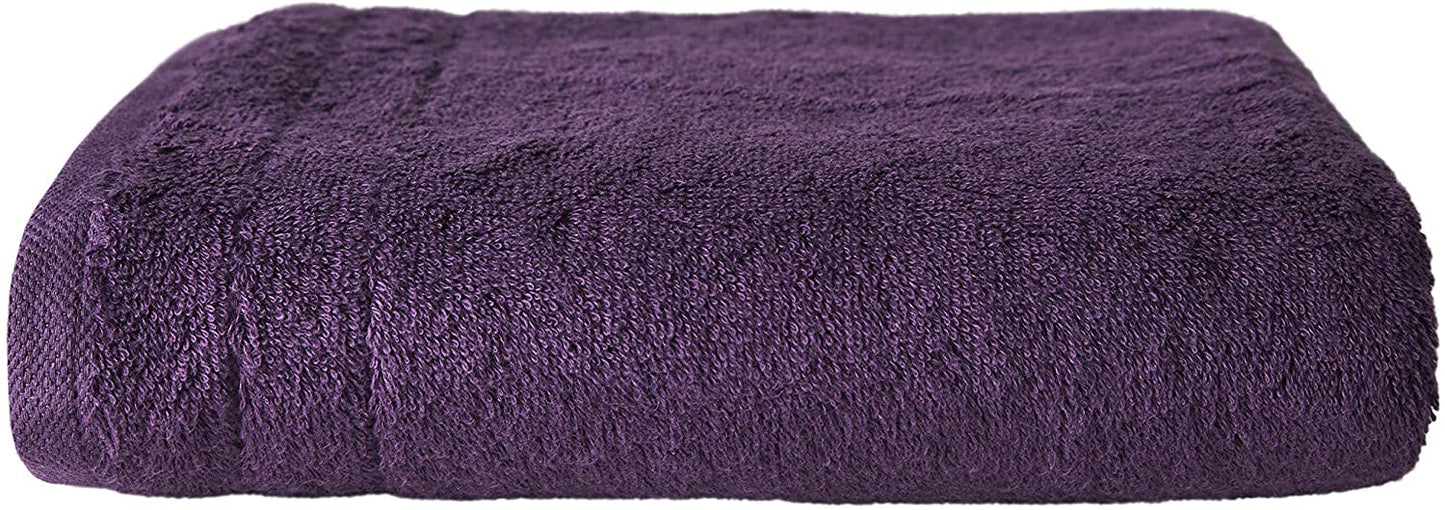 Duschtuch in der Groesse 70x140cm von VEGANHOME aus 100 Prozent Bio-Baumwolle. Farbe Aubergine.