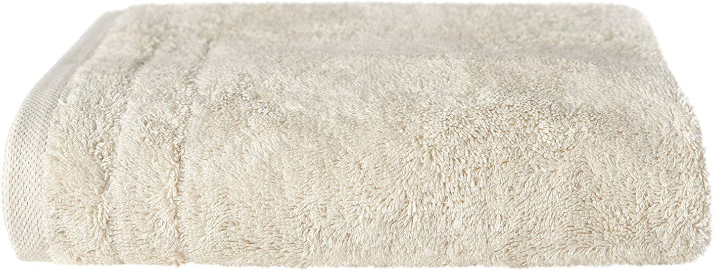 Duschtuch in der Groesse 70x140cm von VEGANHOME aus 100 Prozent Bio-Baumwolle. Farbe Taupe.