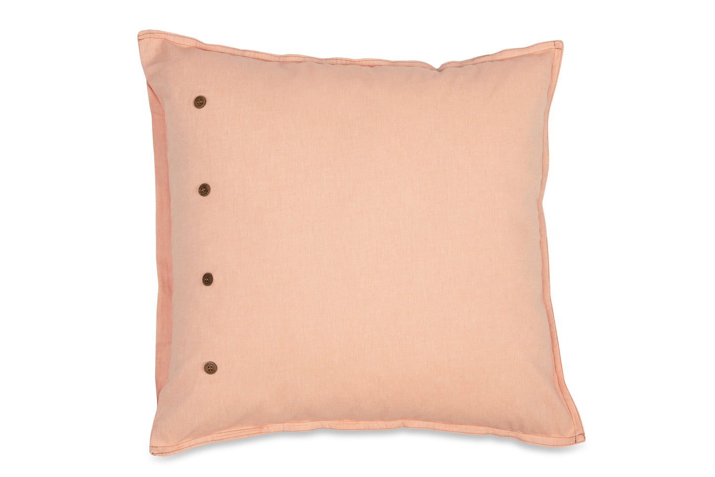 Ein Kopfkissen und eine Bettdecke bezogen mit Perkal-Baumwoll Bettwaesche in der Farbe Orange. Modell Orange.