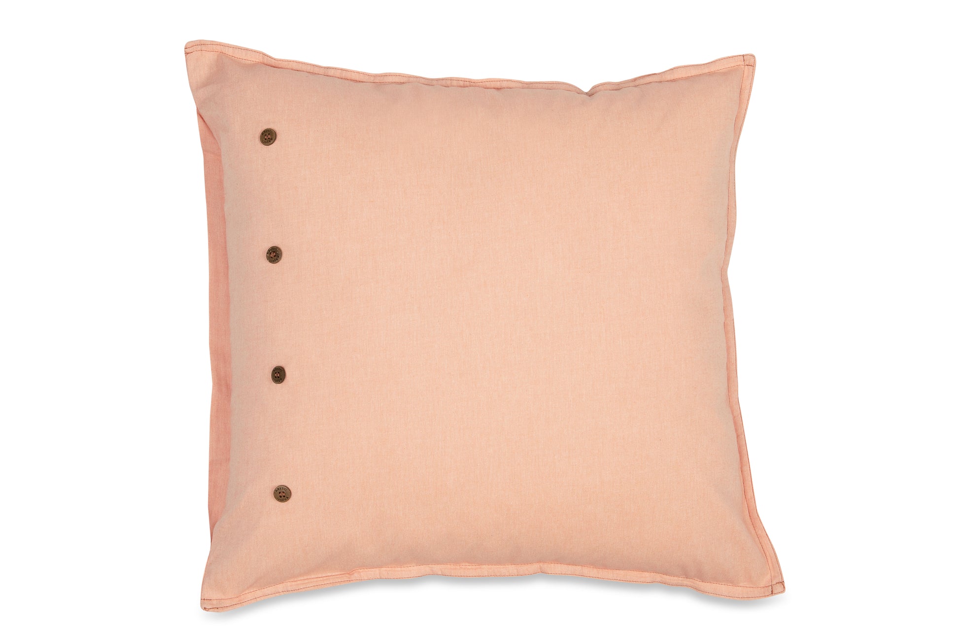 Ein Kopfkissen und eine Bettdecke bezogen mit Perkal-Baumwoll Bettwaesche in der Farbe Orange. Modell Orange.