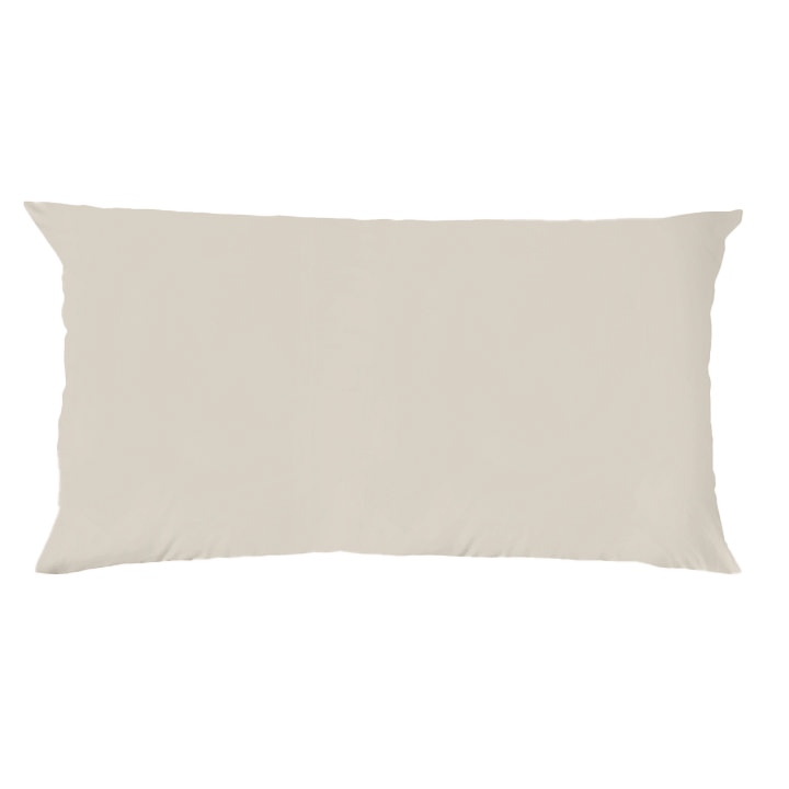 Ein rechteckiges Kopfkissen bezogen mit Renforce Bettwaesche in der Farbe Beige. Modell Stone-Washed Sand 719.